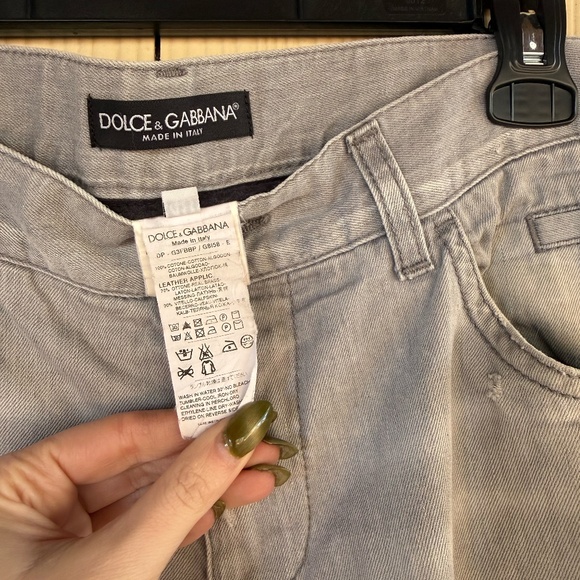 Dolce & Gabbana Men's Ecru Sand/Gray Slim Jeans - Picture 5 of 8